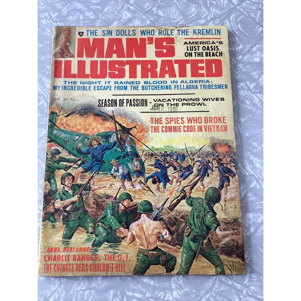 Vintage Mans Illustrated Magazine September 1966 Vol 10 No 6 Vietnam War Pulp